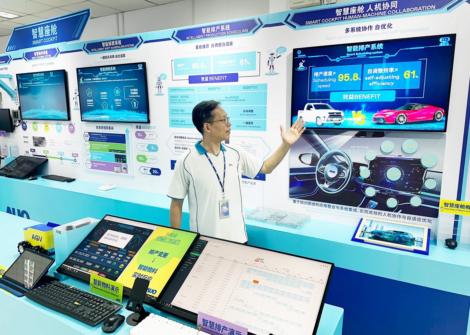 友達廈門將5G+ABC技術串聯生產管理全流程，打通研發、採購、生管、製程 、設備   、品質等產品全生命週期製造流程 ，完成數位化設計、智慧供應鏈  、智慧座艙  、全流程設備管理 、資料驅動優化 、智慧線上檢測、智慧品管等自我調整生產模式升級